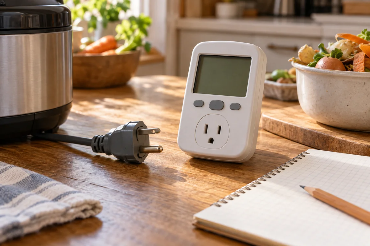 電力量計と記録用紙を準備するイメージ